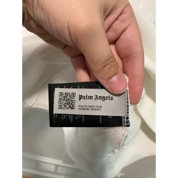 Palm Angels NWT Mirage Fitted Hoody in Off White Light Grey - Picture 16 of 16